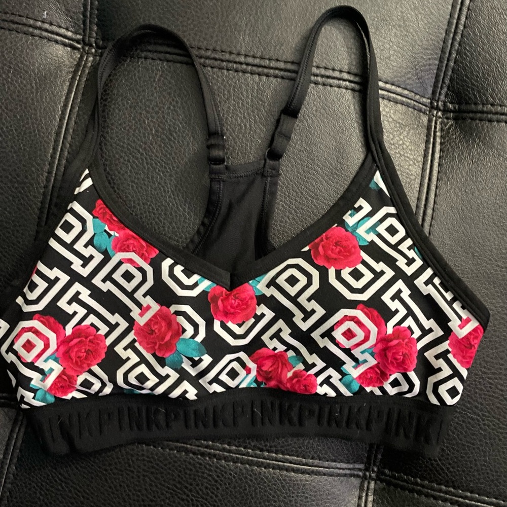 Pink sports bra